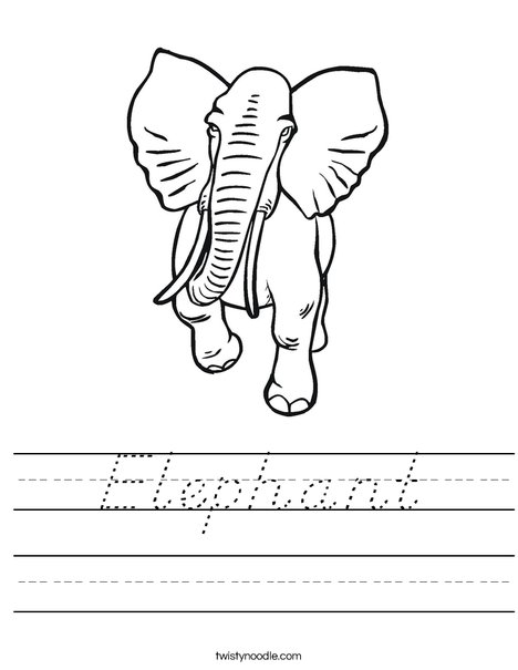 Big Elephant Worksheet