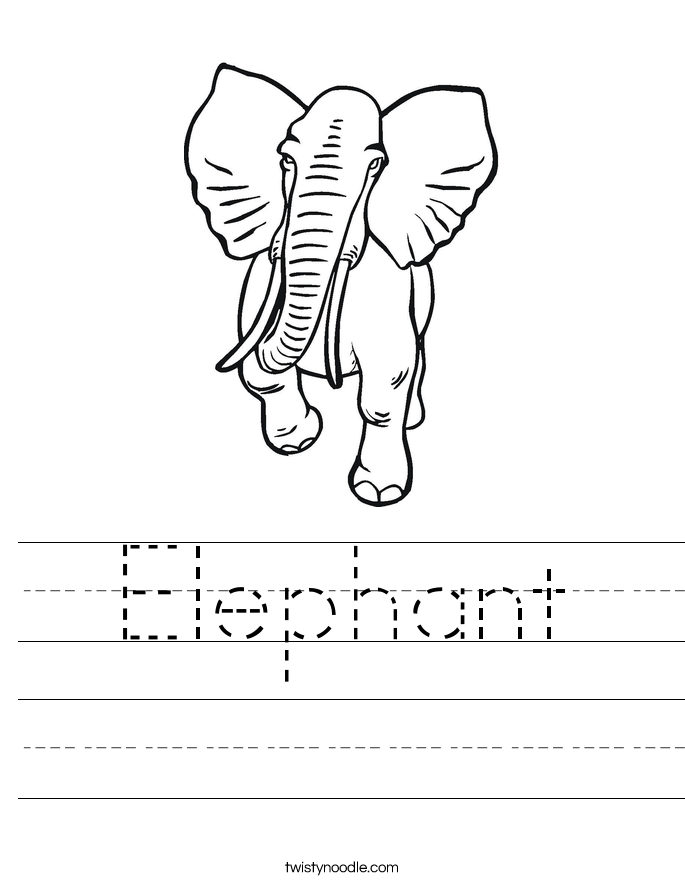 Elephant Worksheet