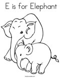  E is for Elephant Coloring Page