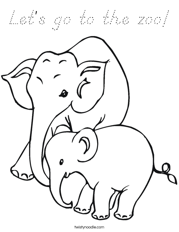 Let's go to the zoo! Coloring Page