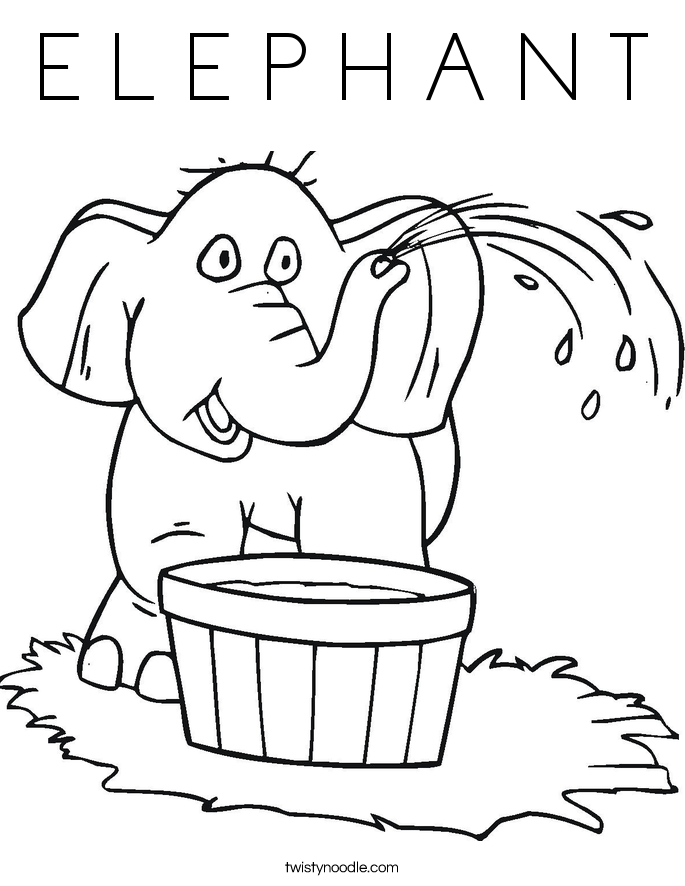 E L E P H A N T Coloring Page