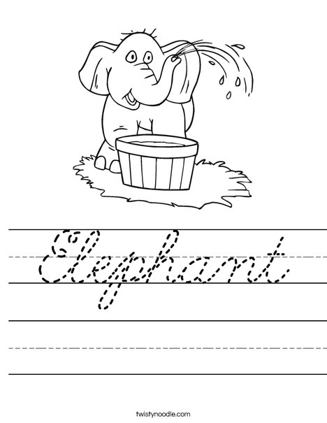 Elephant Worksheet