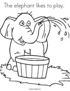 The elephant likes to play  Coloring Page