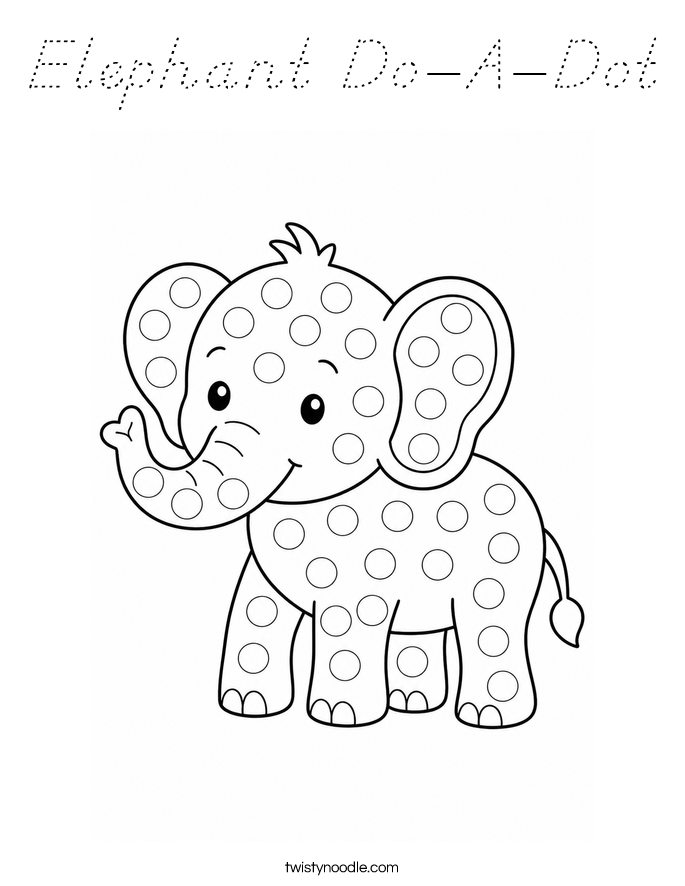 Elephant Do-A-Dot Coloring Page
