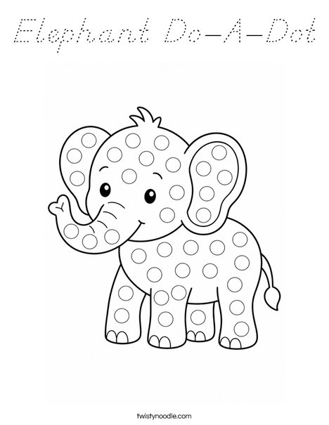 Elephant Do-A-Dot Coloring Page