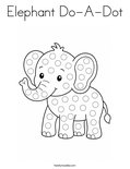 Elephant Do-A-Dot Coloring Page
