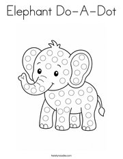 Elephant Do-A-Dot Coloring Page