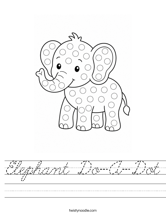 Elephant Do-A-Dot Worksheet