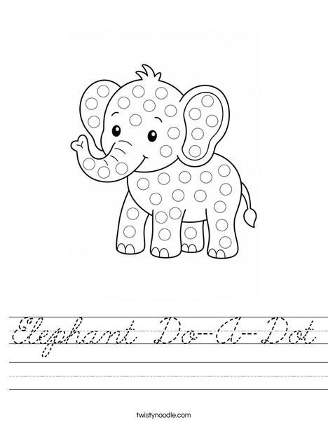 Elephant Do-A-Dot Worksheet