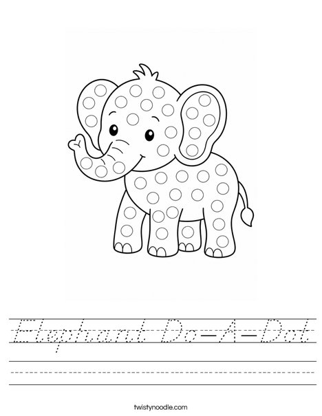 Elephant Do-A-Dot Worksheet