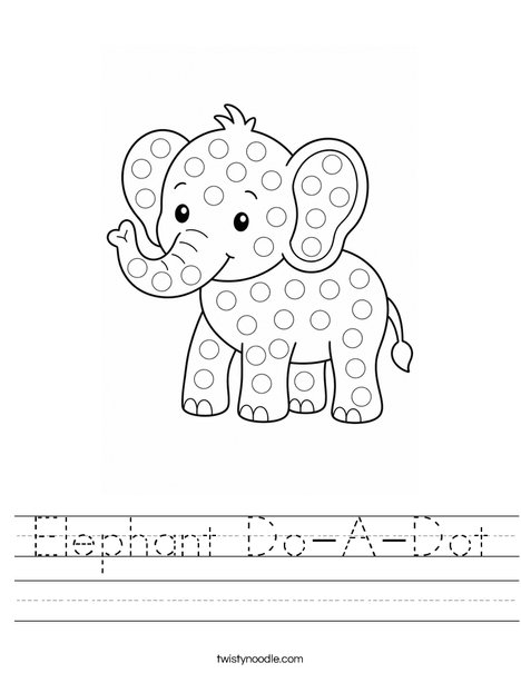 Elephant Do-A-Dot Worksheet