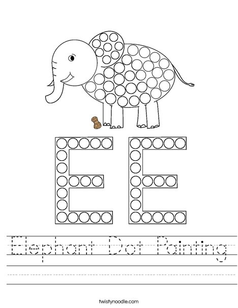 Elephant Dot Painting Worksheet