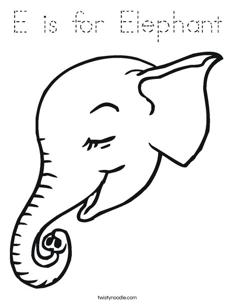 Elephant Head Coloring Page