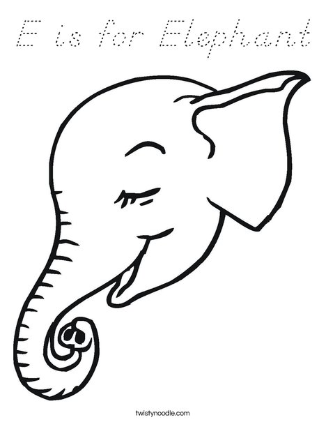 Elephant Head Coloring Page