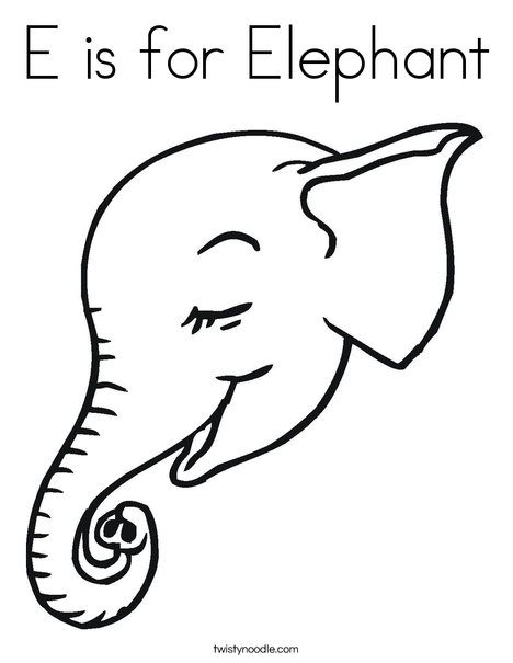 Elephant Head Coloring Page