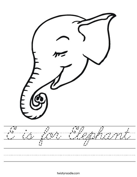 Elephant Head Worksheet