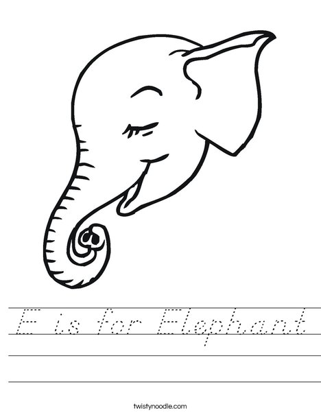 Elephant Head Worksheet