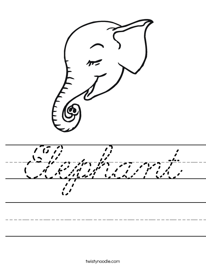 Elephant Worksheet