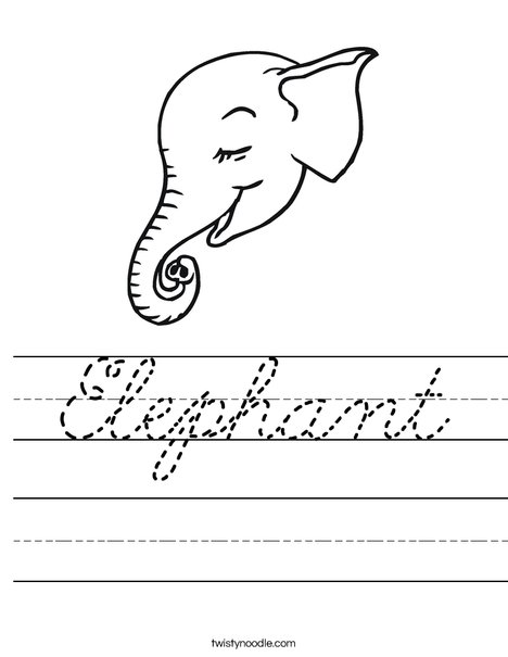 Elephant Head Worksheet