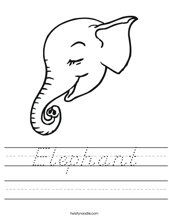 Elephant Worksheet
