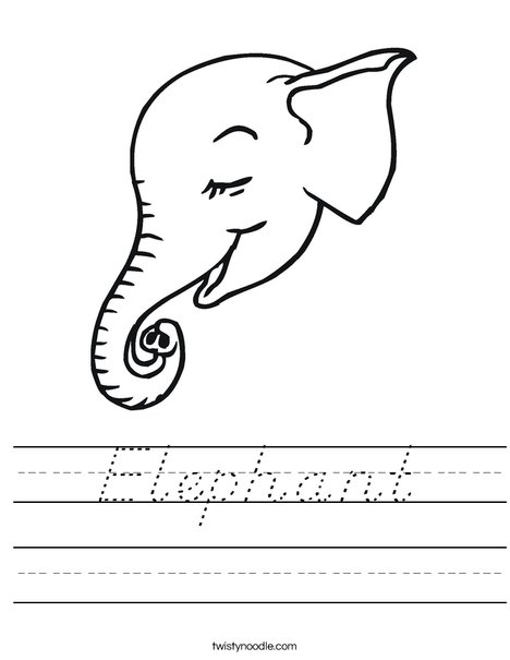 Elephant Head Worksheet