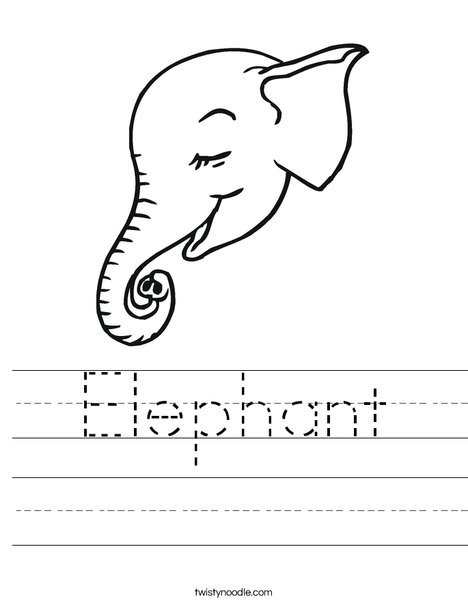 Elephant Head Worksheet