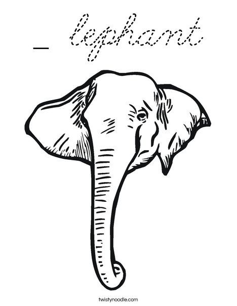 Elephant Head1 Coloring Page