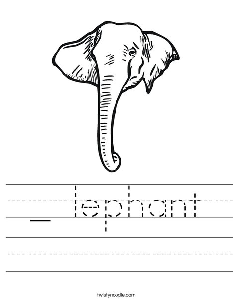 Elephant Head1 Worksheet