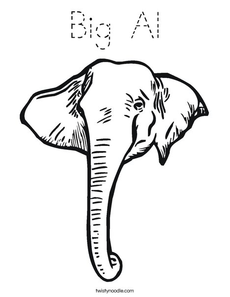 Elephant Head1 Coloring Page