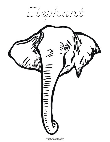 Elephant Head1 Coloring Page