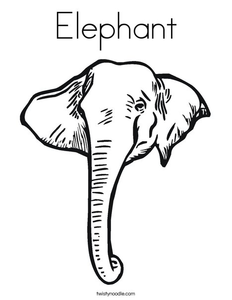 Elephant Head1 Coloring Page