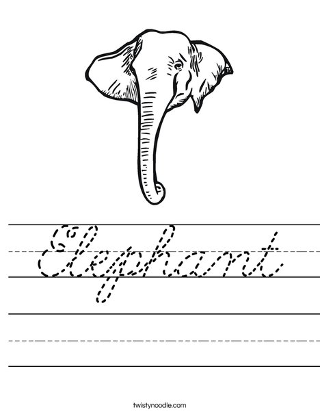 Elephant Head1 Worksheet