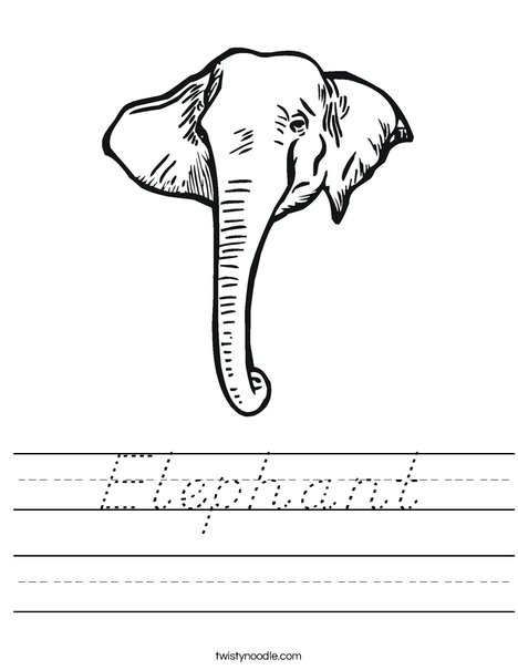 Elephant Head1 Worksheet