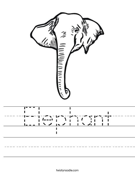 Elephant Head1 Worksheet