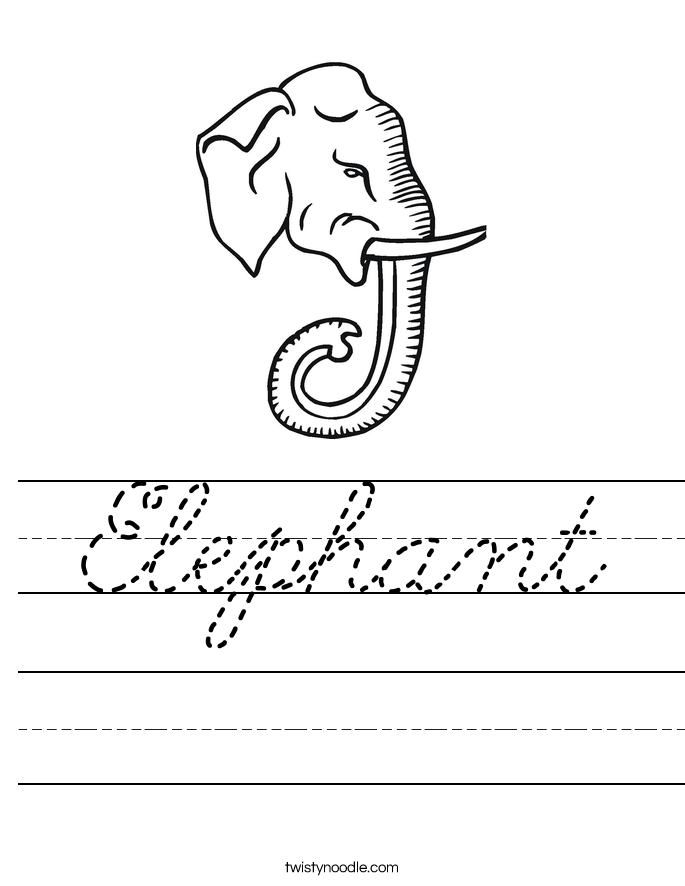 Elephant Worksheet