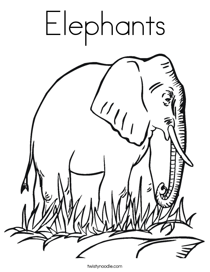 Elephants Coloring Page