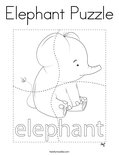Elephant Puzzle Coloring Page