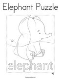 Elephant Puzzle Coloring Page