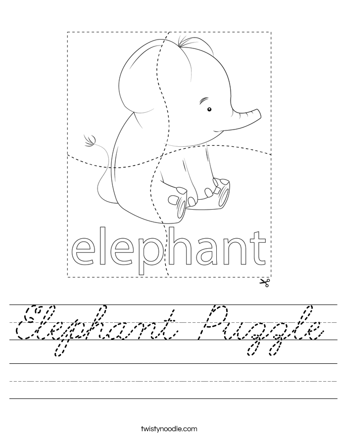 Elephant Puzzle Worksheet