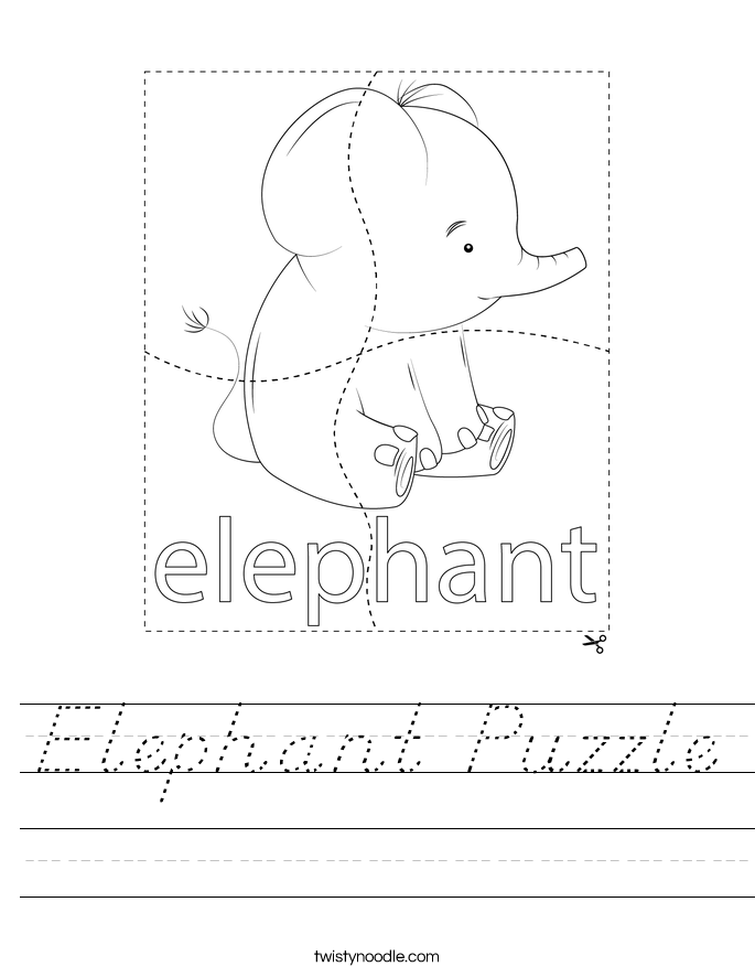 Elephant Puzzle Worksheet