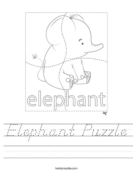 Elephant Puzzle Worksheet