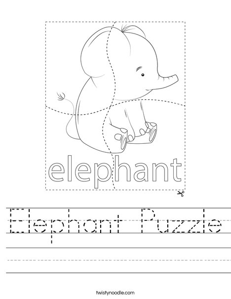 Elephant Puzzle Worksheet