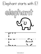 Elephant starts with E Coloring Page