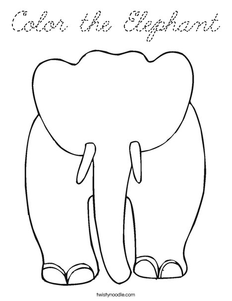 Blank Elephant Coloring Page