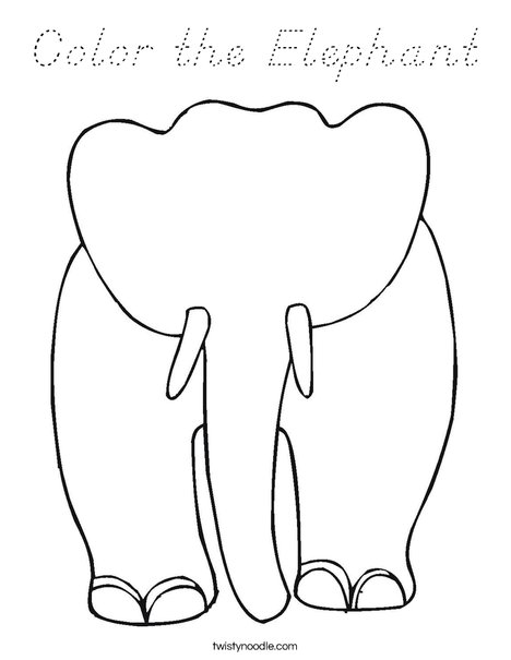 Blank Elephant Coloring Page