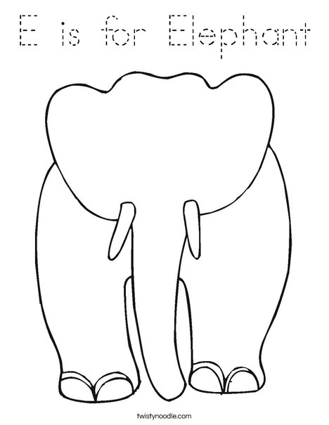 Blank Elephant Coloring Page