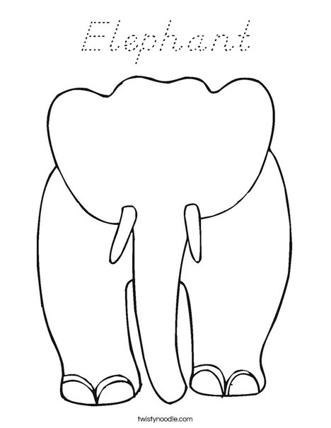 Blank Elephant Coloring Page