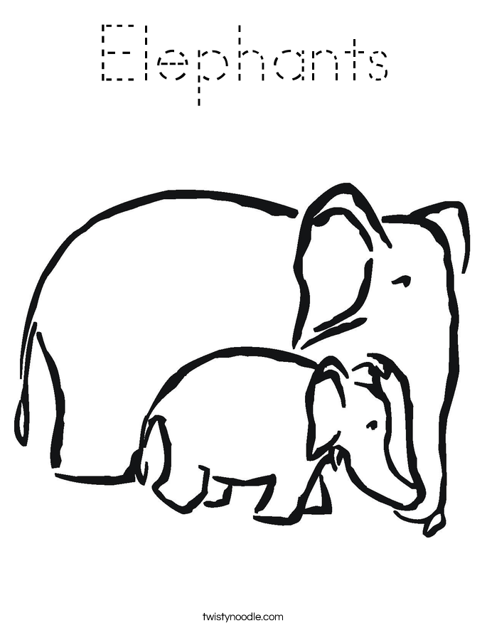 Elephants Coloring Page