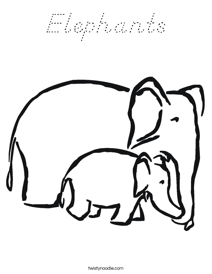 Elephants Coloring Page