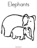 Elephants Coloring Page